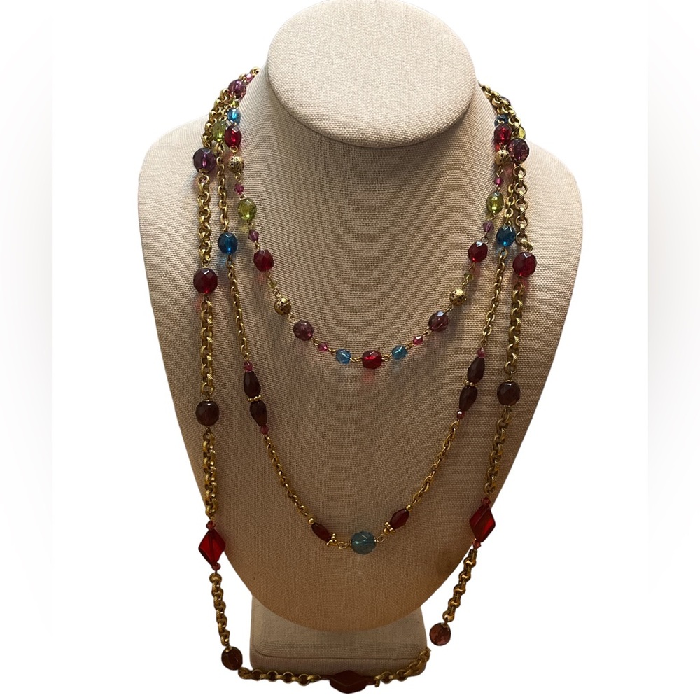 NWT Robert Rose Gold Toned Multi Color Necklace